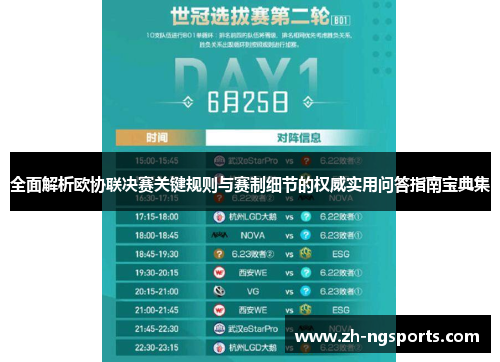 全面解析欧协联决赛关键规则与赛制细节的权威实用问答指南宝典集